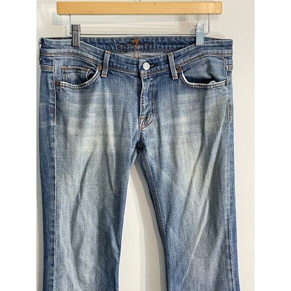 7 For All Mankind Jeans Size 30 Y2K Low Rise Flynt Bootcut Grunge Western Barn - Picture 2 of 8